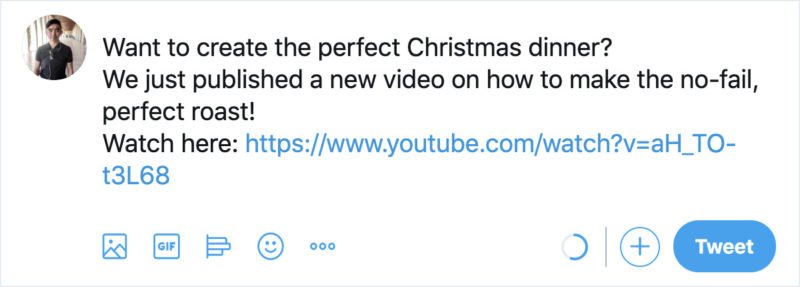 Cross promoting a YouTube video on Twitter